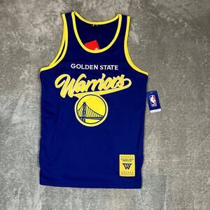 Golden State Warriors NBA Blue Yellow Icon City Jersey Tank Men's S NWT